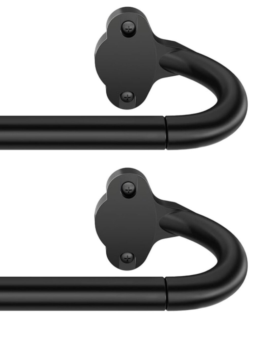 Mogaath Wrap Around Blackout Curtain Rods Set of 2 16" to 25" Black W/ Hooks